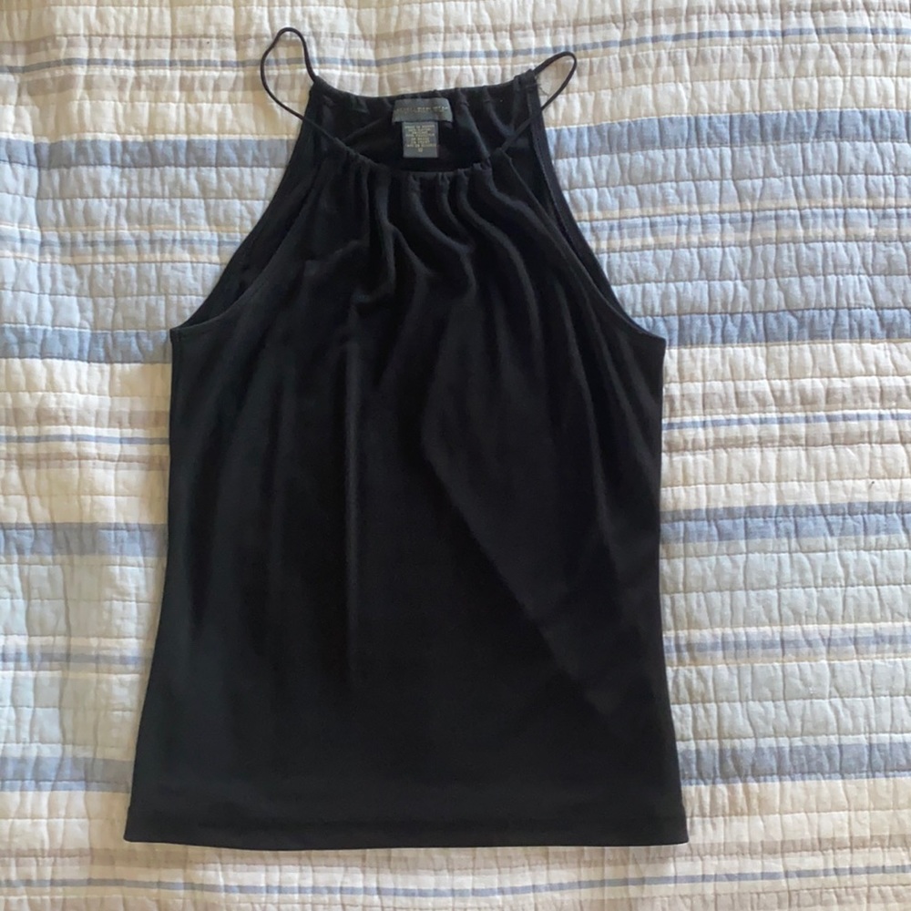 Black Hooped-neck Tank